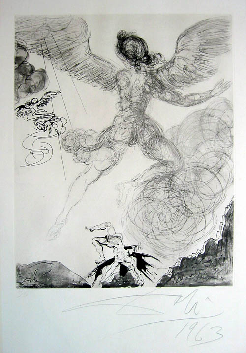 Salvador Dali - Mythology - The Flight and Fall of Icarus - 1963 etching